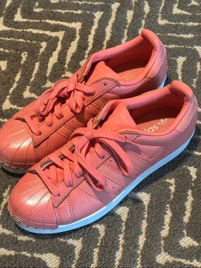 adidas Pink Leather Superstar Sneakers